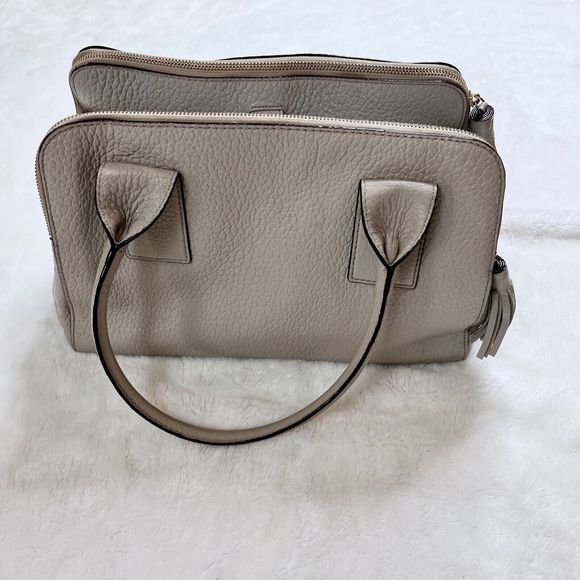 Kate Spade Southport Avenue Lydia Gray Leather Large Satchel Shoulder Bag Purse - Picture 7 of 11